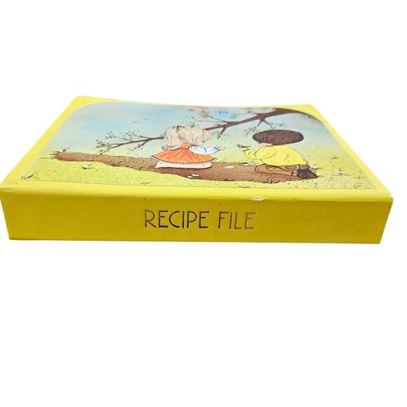 Vintage Recipe Book File Folder Stylecraft Yellow Cute - Picture 2 of 10